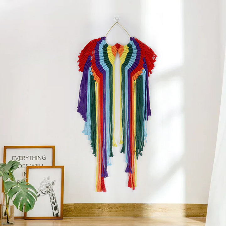 Buntes Makramee Wandkunst