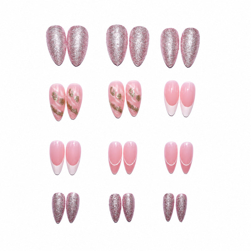 Premium Nagelkunst Set mit Glitzer und Blumenmuster Karnz