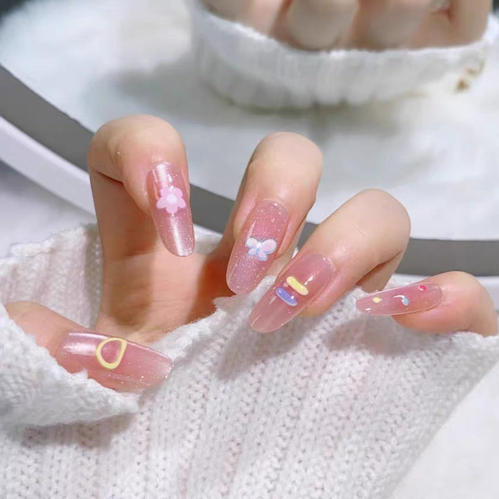 Künstlerisches Floral Design Press-On Nagel Set Karnz