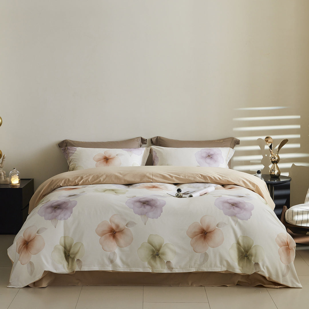 Ombre gestreiftes Baumwollsatin Bettbezug-Set