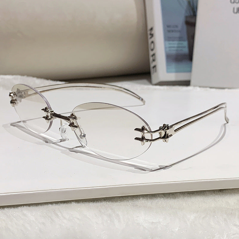 Damen elegante Metall-Brille mit filigranem Design Karnz
