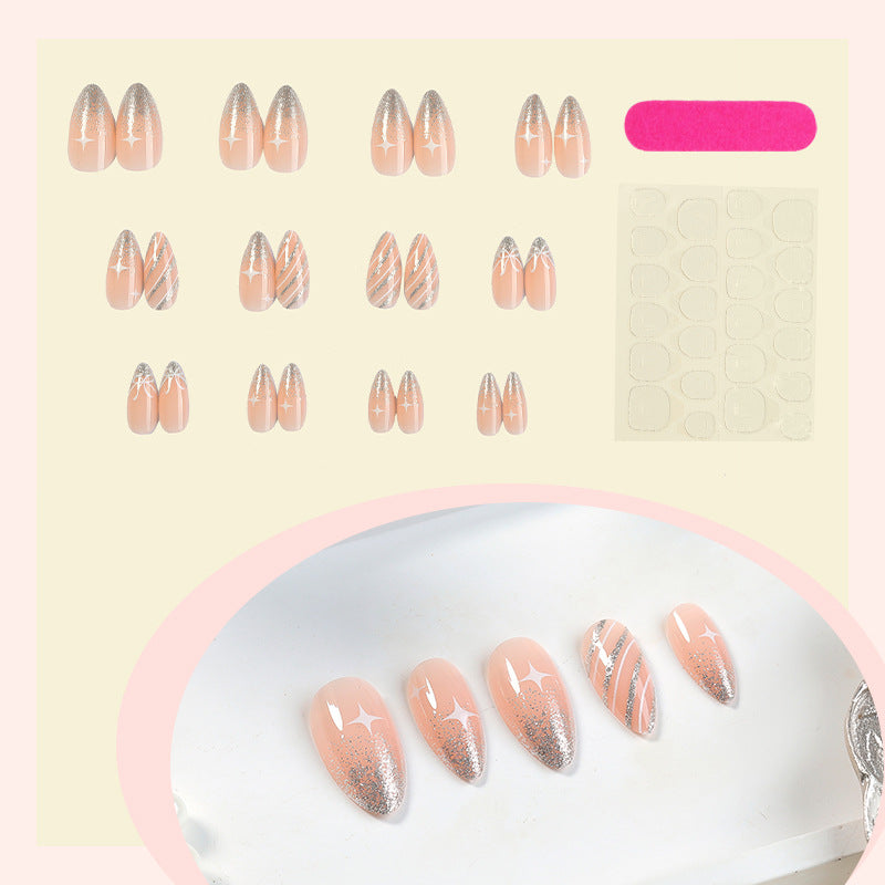Glamourös Stiletto Press-On Nagelkunst Design Karnz
