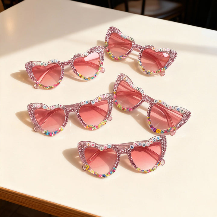 Dekorative Katzenaugen-Sonnenbrille mit Rhinestones Karnz