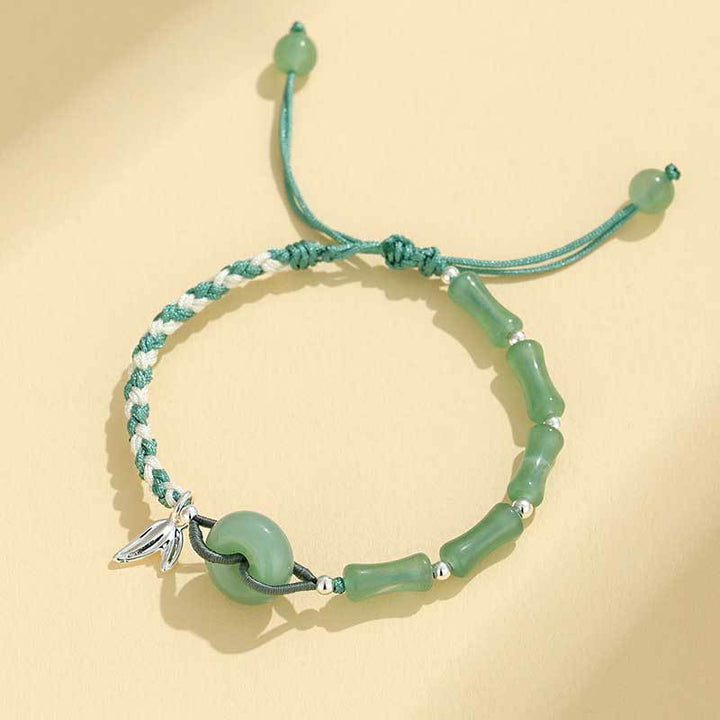 Verstellbares Armband mit Edelstein- und Blatt-Anhänger Karnz