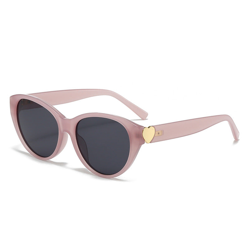 Damen Cat-Eye Sonnenbrille mit Herzmotiv Karnz