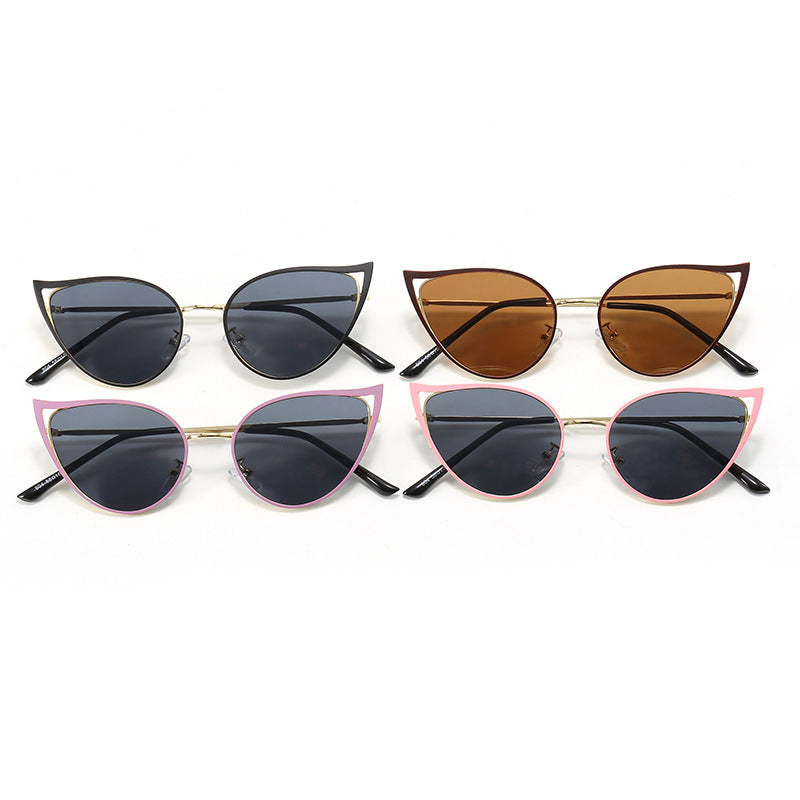 Damen Cat-Eye Sonnenbrille mit elegantem Metallrahmen und UV-Schutz Karnz