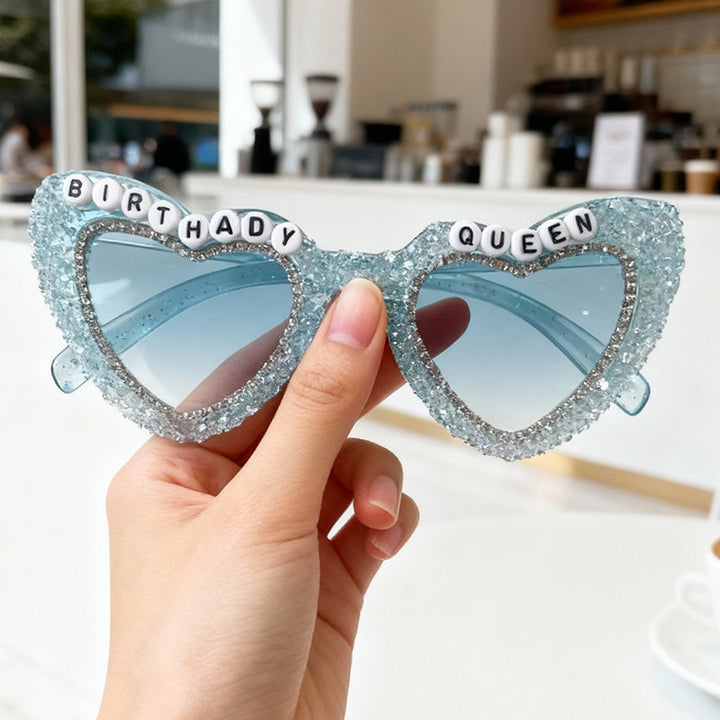 Rhinestone-beschmückte Herz-Sonnenbrille Karnz