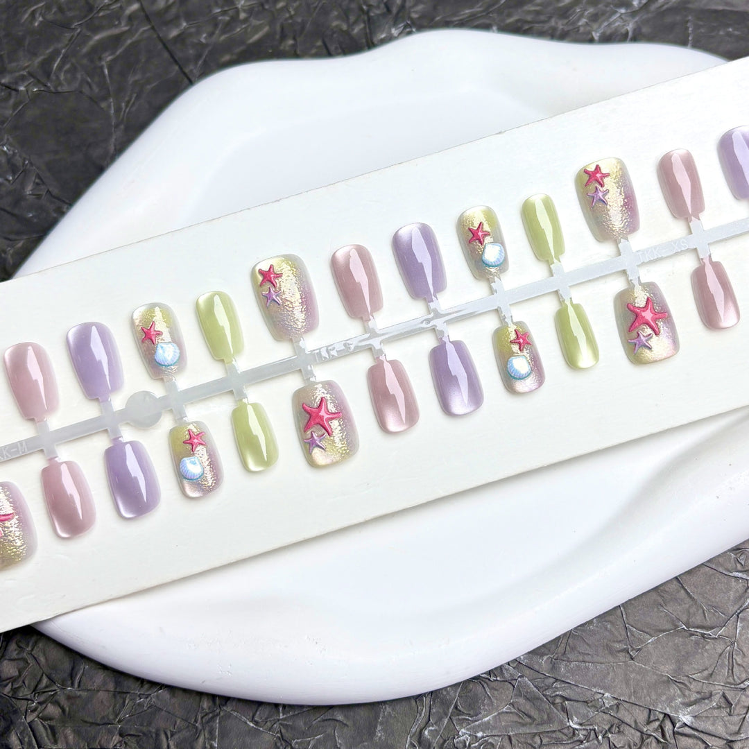 Ausgefallenes meeresmotiv Press-On Nagelkunst Set