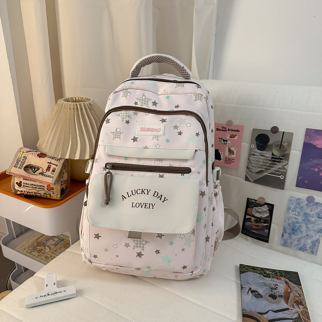 Mehrfach-Taschen Rucksack mit Plüsch Charm Karnz