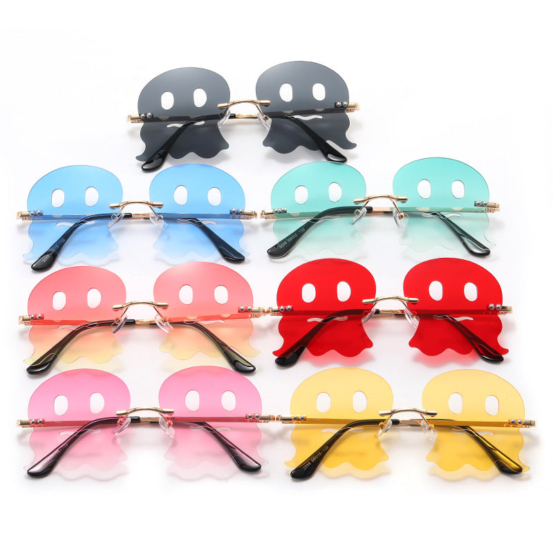 Damen verspielte Sonnenbrille mit lustigem Geisterdesign Karnz