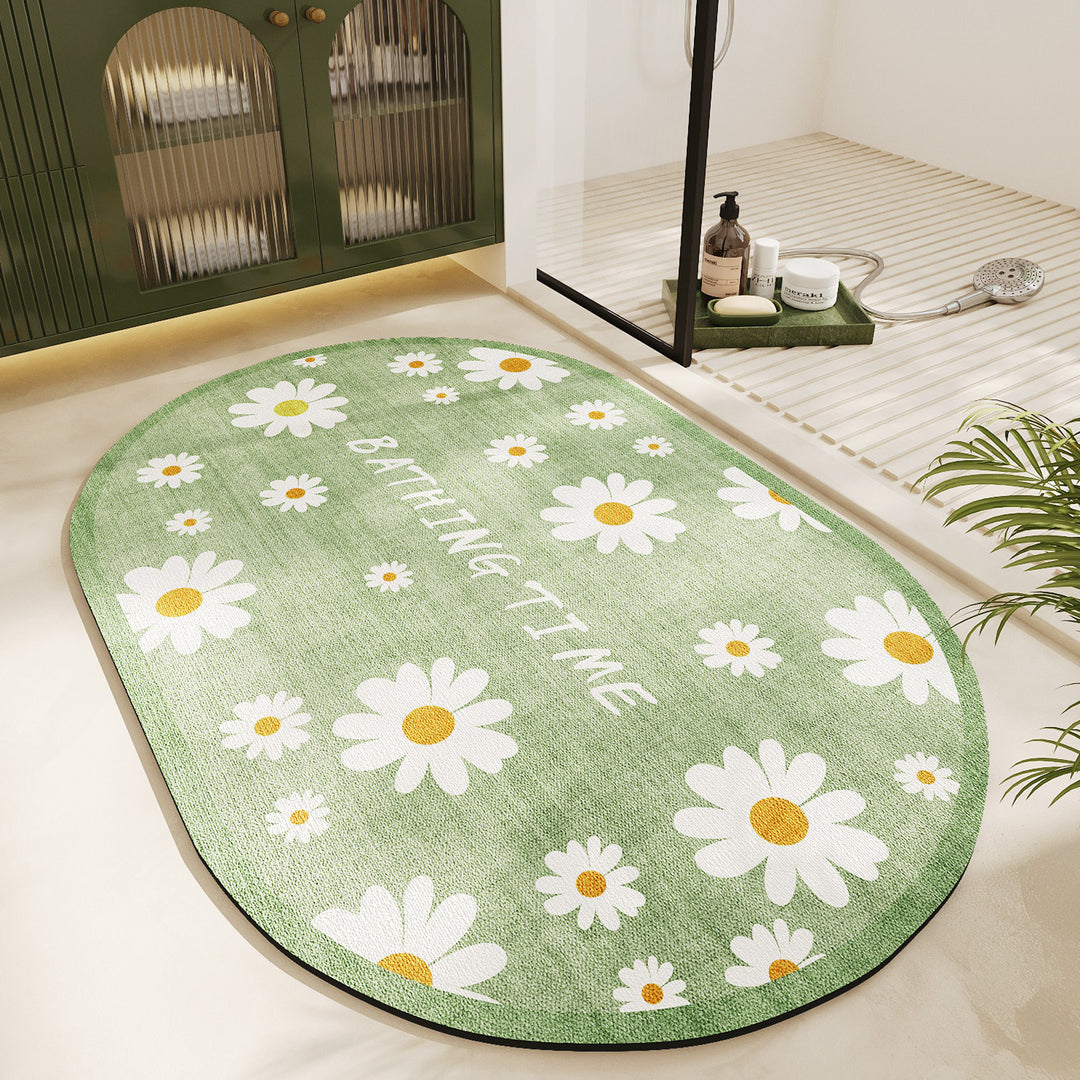 Florales Design-Badeteppich