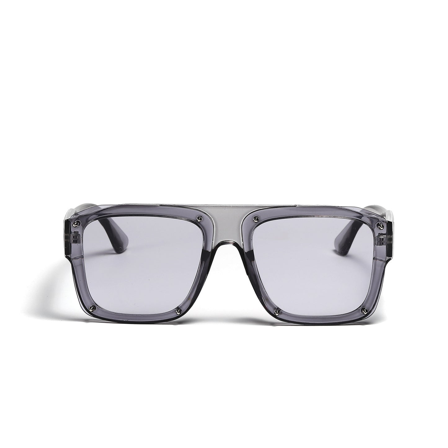 Damen Square-Sonnenbrille mit modischem transparentem Rahmen Karnz