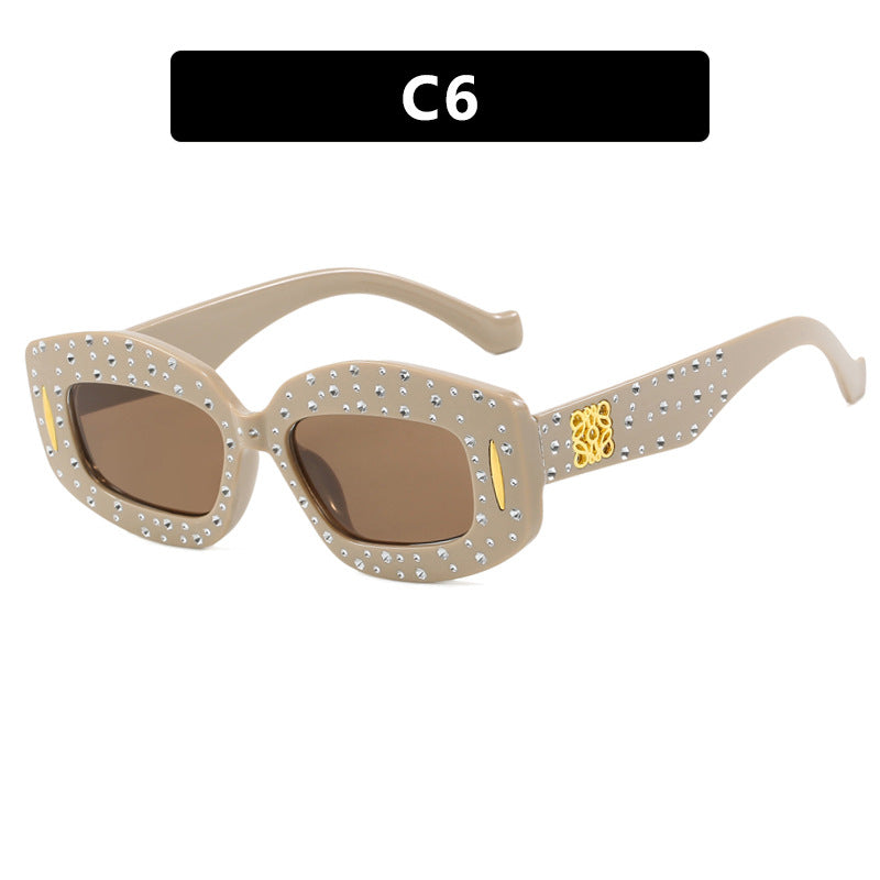 Damen modische Sonnenbrille mit glamourösem Strassbesatz Karnz
