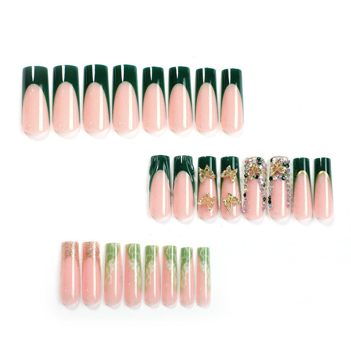 Premium Dekorative Aufklebenägel-Set mit Künstlerischen Floralen und Edelstein Akzenten Karnz