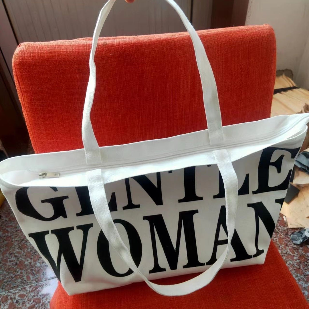 Modische Baumwolltasche mit Auffälligem Schriftzug Karnz