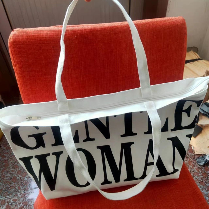 Modische Baumwolltasche mit Auffälligem Schriftzug Karnz