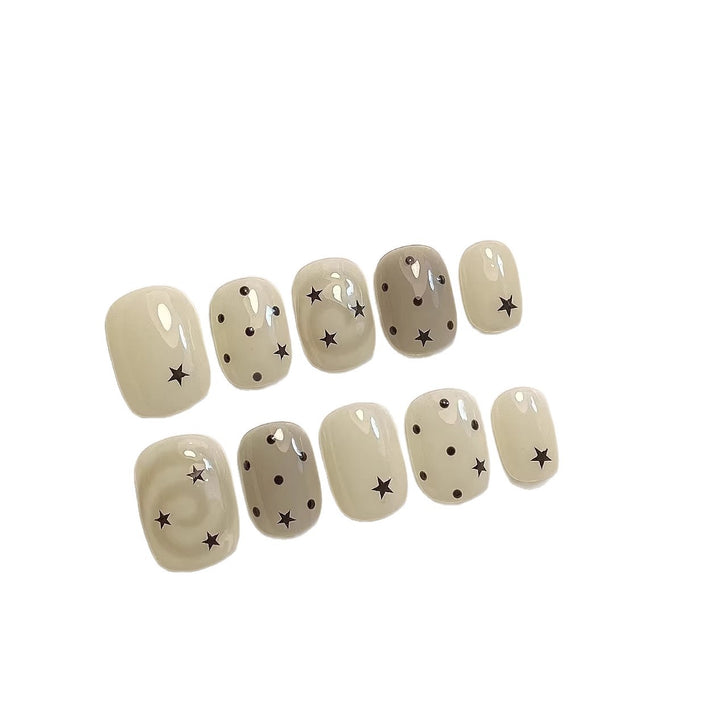 Press-On-Nagelset mit Stern- und Punkt-Designs
