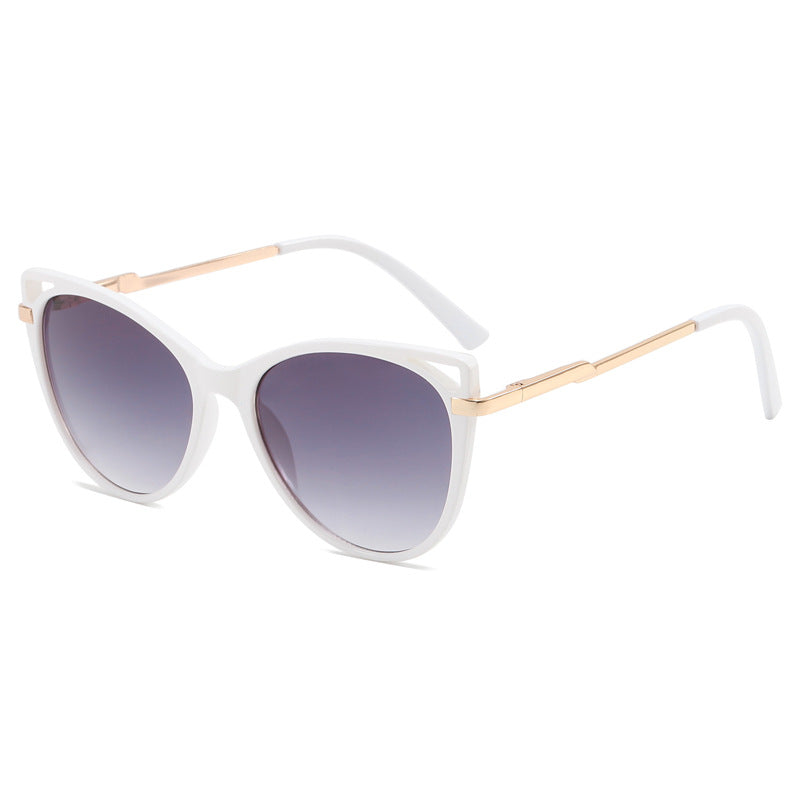 Damen trendige Katzenaugen Sonnenbrille mit verspiegelten Gläsern Karnz