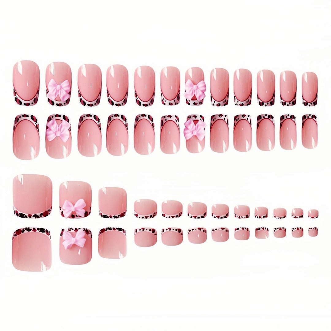 Dekoratives 3D Schleifen Press-On Nagelset Karnz