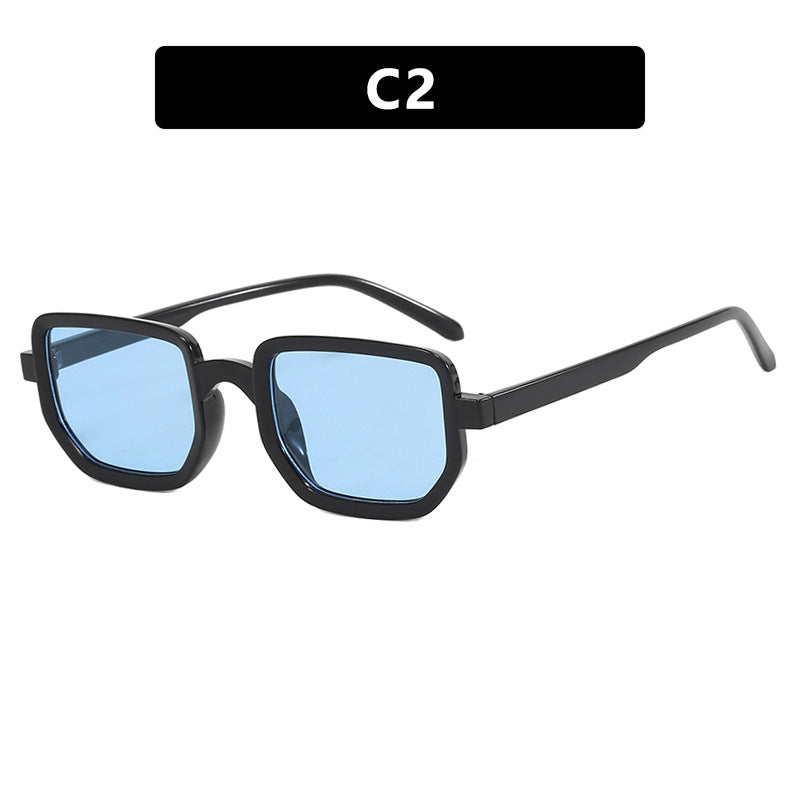 Damen geometrische Sonnenbrille mit modischem Rahmen und schützenden Gläsern Karnz