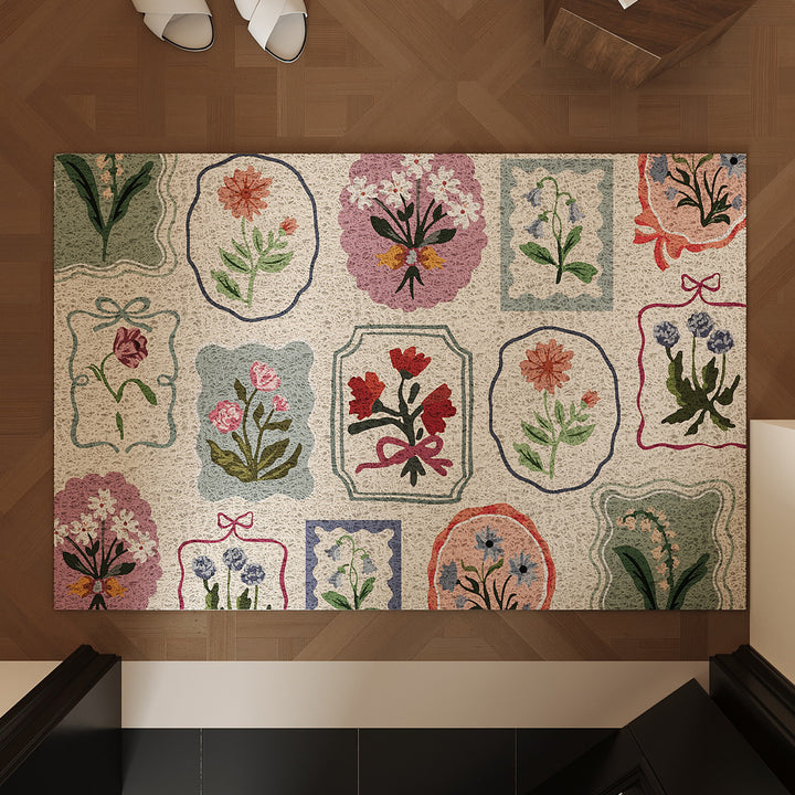 Vintage Floral Print Teppich