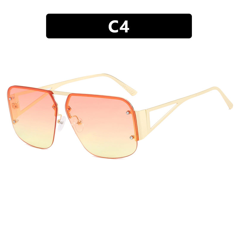 Damen oversized geometrische Sonnenbrille mit glatten Linien und schützendem UV-Filter Karnz