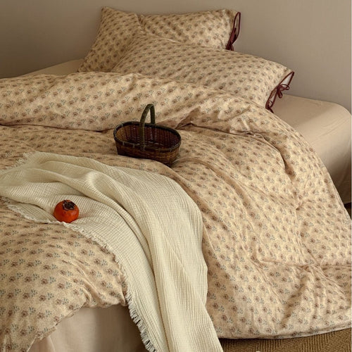 Baumwoll Percale Bettbezug Set mit Knotenverschluss Kissenbezügen