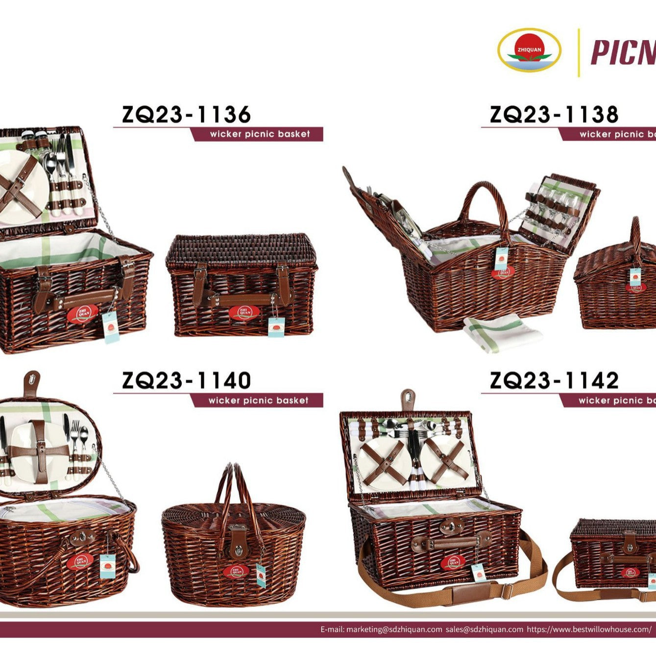 Damen Korb für Picknick mit Zubehör Karnz