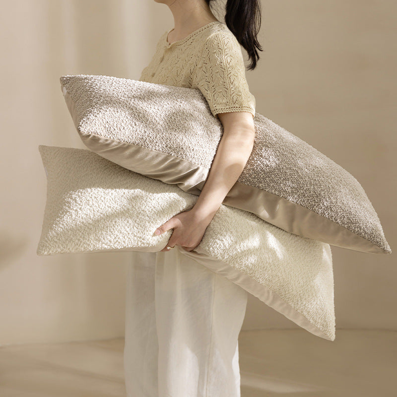 Extra-langes ergonomisches Bouclé-Lendenkissen