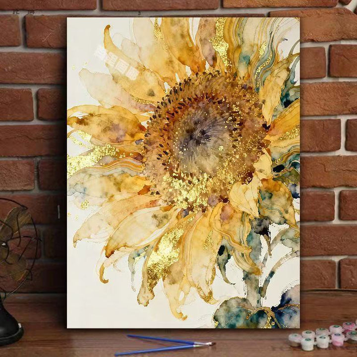 Elegante Sonnenblumen-Aquarell-Leinwandkunst Karnz
