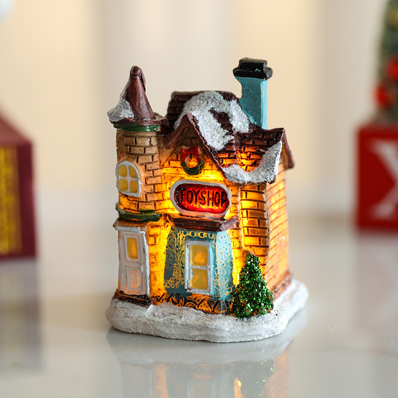 Dekorative LED Dorfhaus Figurine Karnz