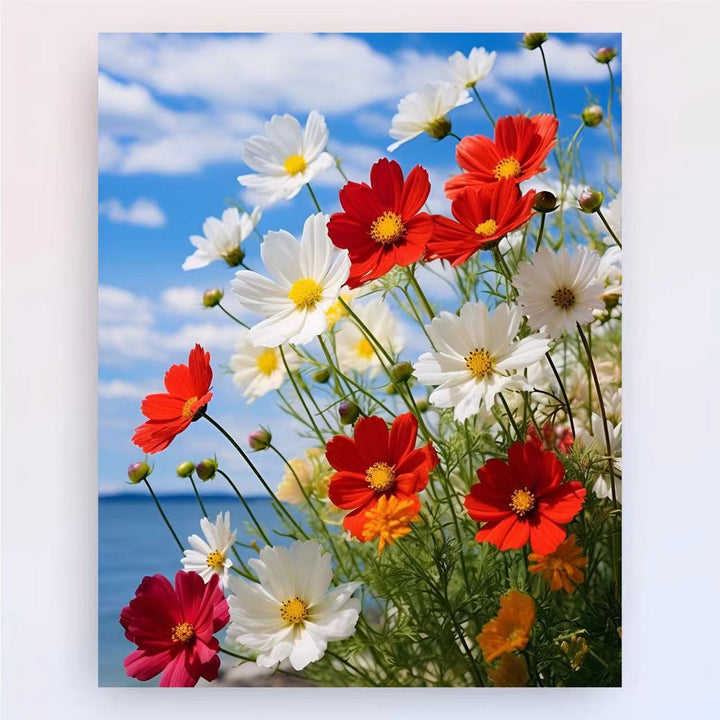 Zeitgenössischer Lotus-Blumen-Canvas-Kunstdruck Karnz