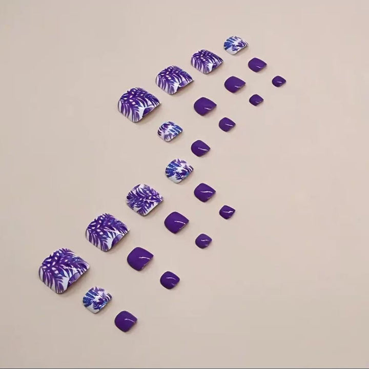 Fußnagelkunstset mit lebhaften Tropenmotiven und glänzendem Finish Karnz