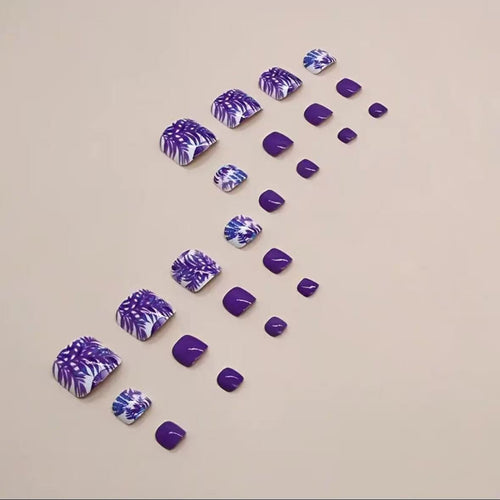 Fußnagelkunstset mit lebhaften Tropenmotiven und glänzendem Finish Karnz
