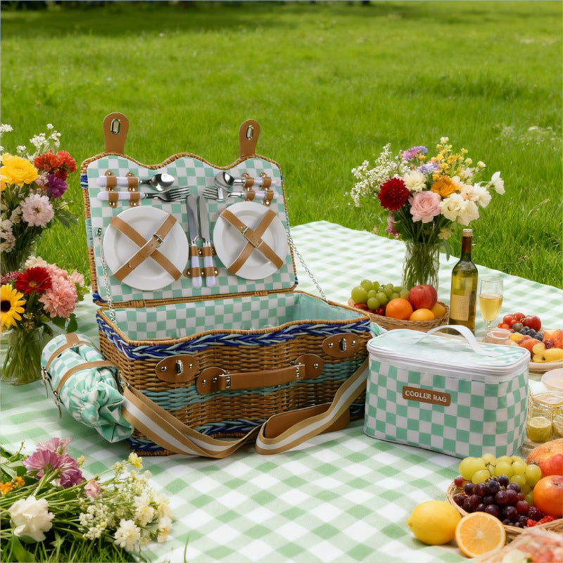 Damen Picknickkorb mit umfangreicher Ausstattung und stylischem Innenleben Karnz