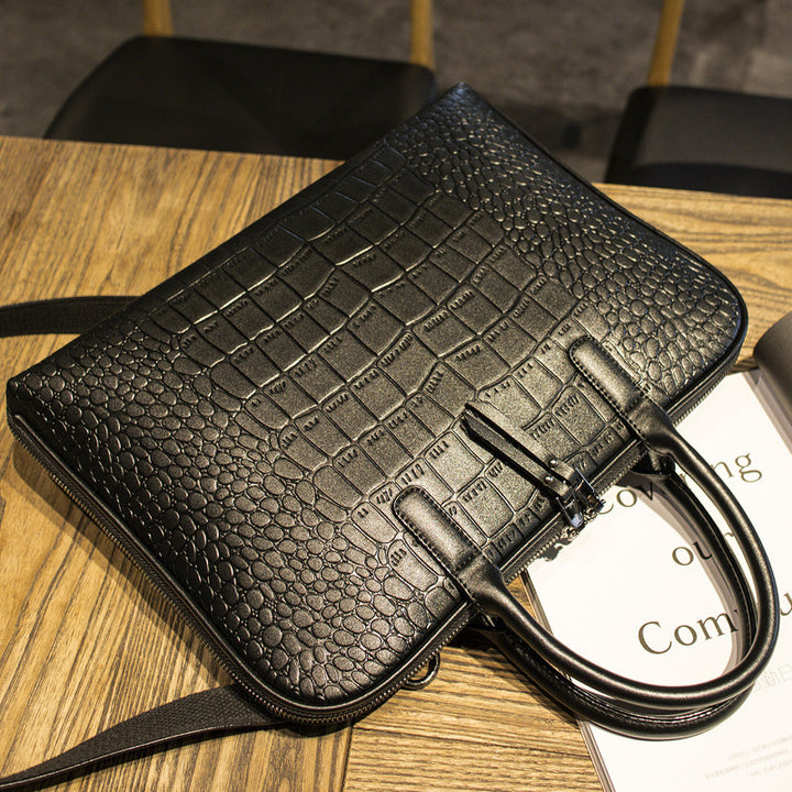 Elegante Laptop-Tasche Im Luxuriösen Krokodil-Look Karnz
