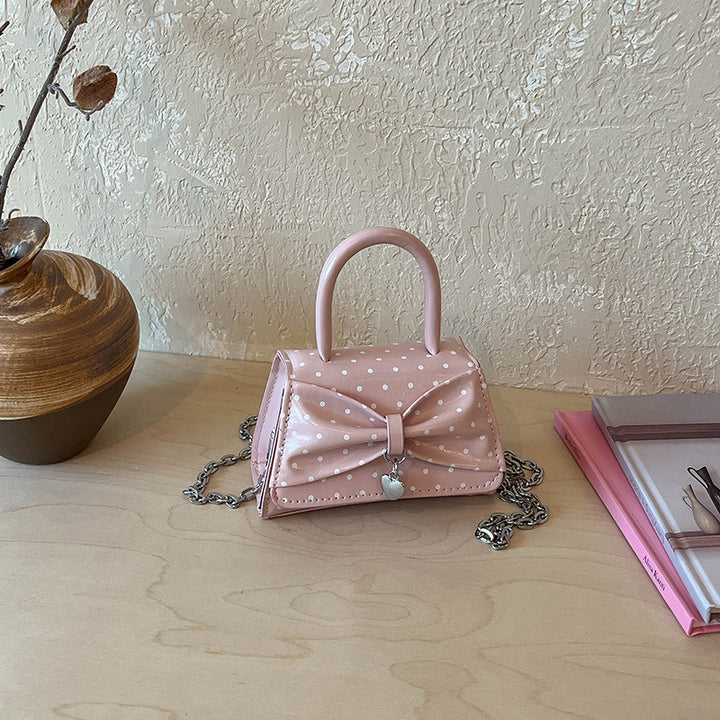 Polka Dot Schleifen-Detail Handtasche