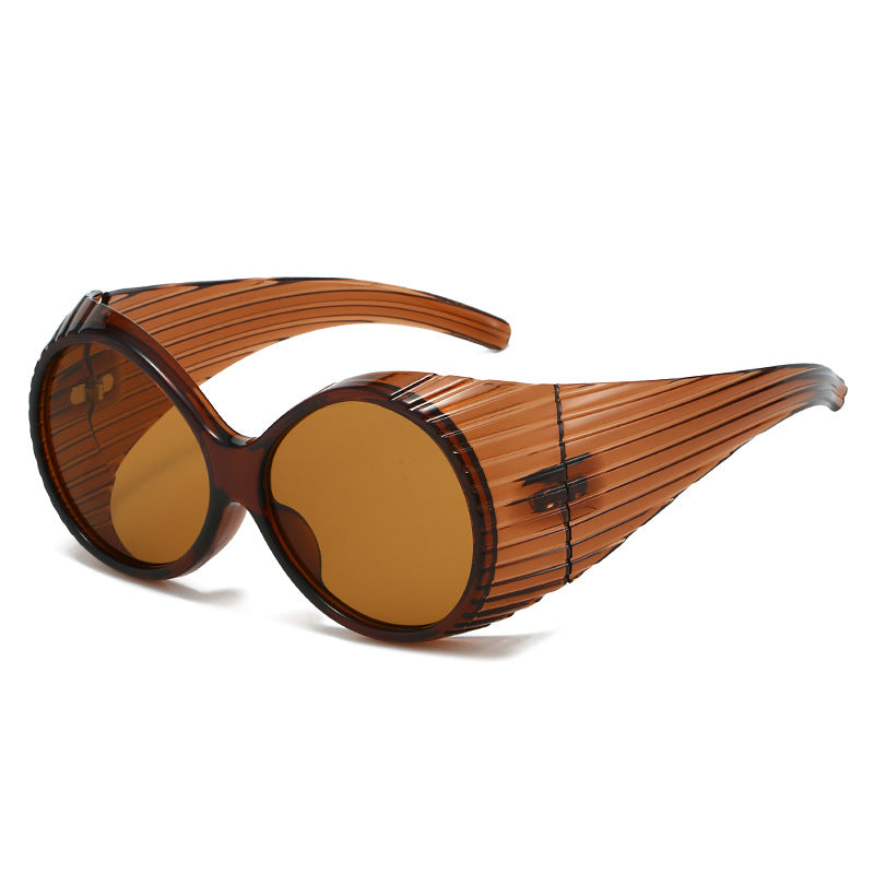 Damen Extravagante Sonnenbrille mit einzigartigem Wellendesign Karnz