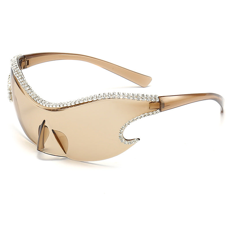 Damen Glamouröse Sonnenbrille mit funkelndem Strassbesatz Karnz