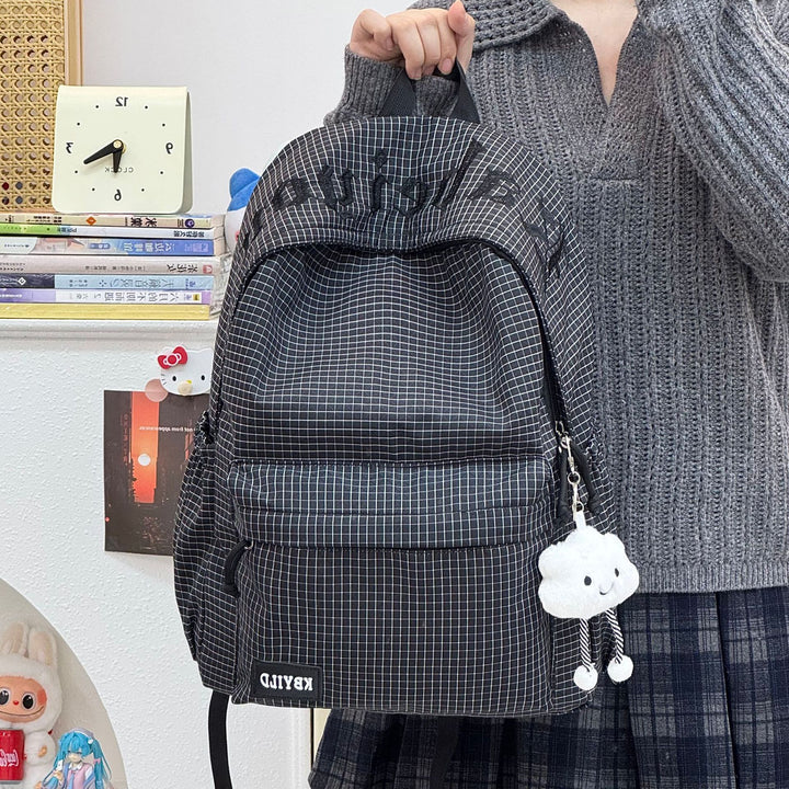 Stylischer kariertes Muster Rucksack Karnz