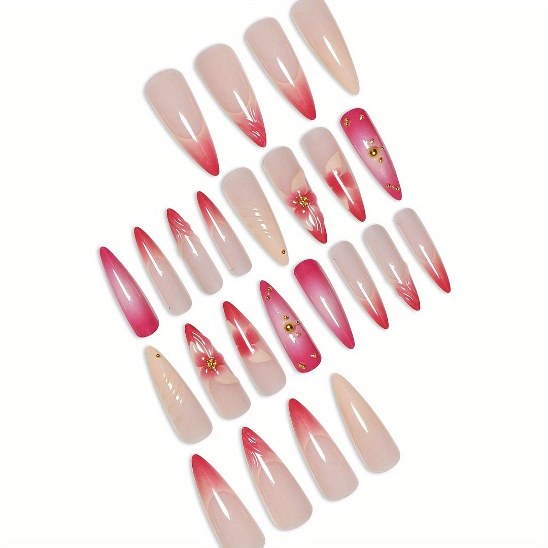 Dekorativer Press-On Nagelset Karnz