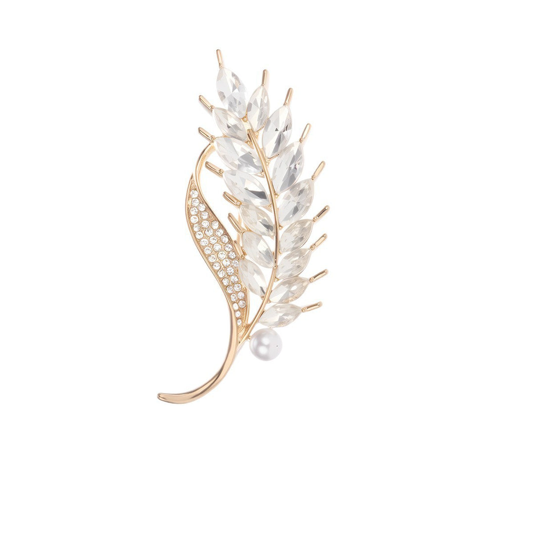 Elegante Brosche mit Glitzerstein und Perle Karnz