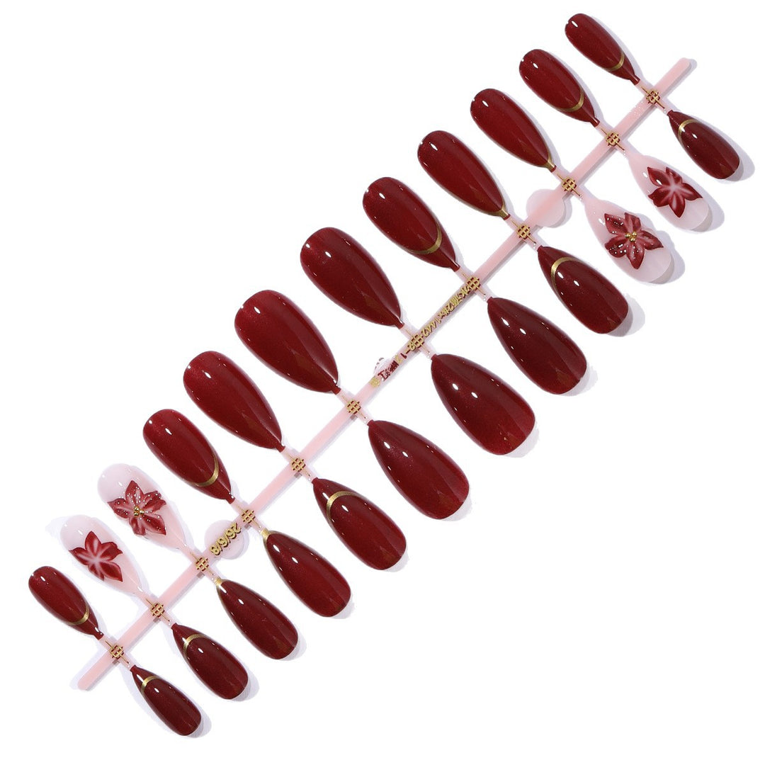 Elegante florale Akzent Stiletto-Nagelkunstverlängerungen Karnz