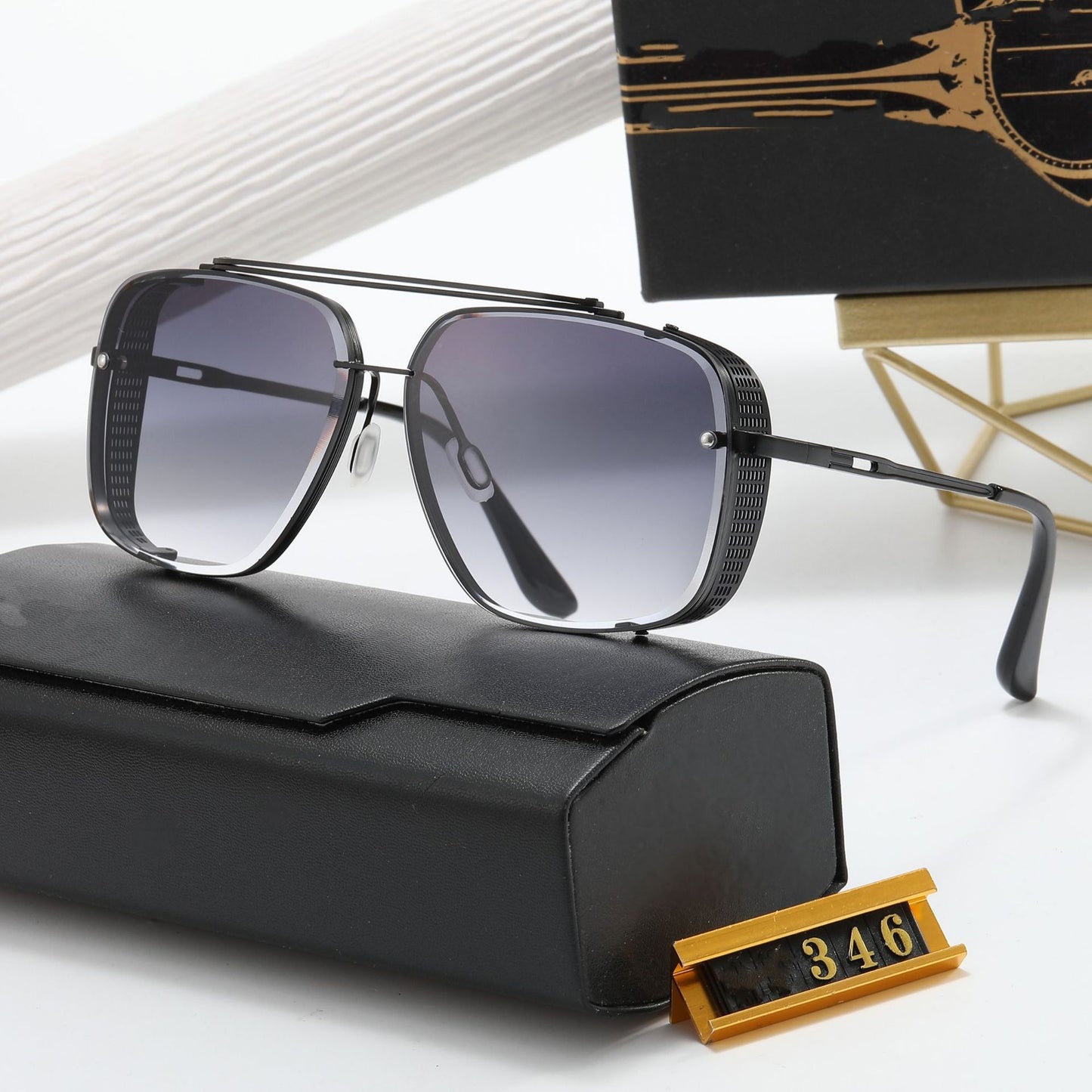 Damen Designer-Sonnenbrille mit stilvollem eckigem Rahmen und UV-Schutz Karnz