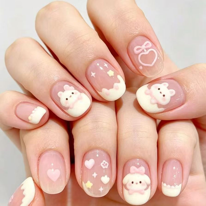 Künstlerisches Kaffee-inspiriertes Press-On Nagelkunst Set Karnz