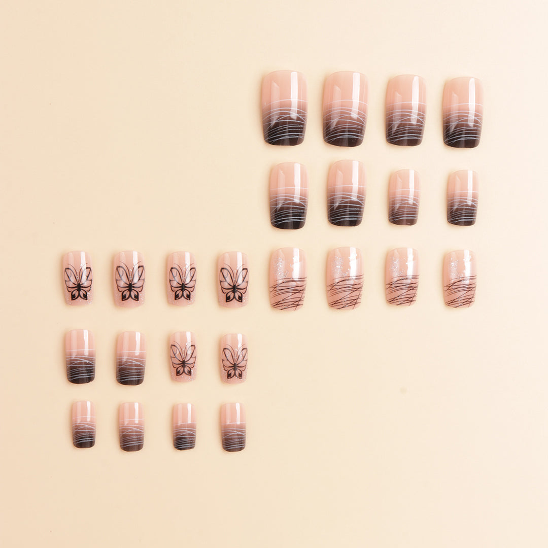 Elegante Schmetterlings-Themen Druck-Nagelkunst Karnz