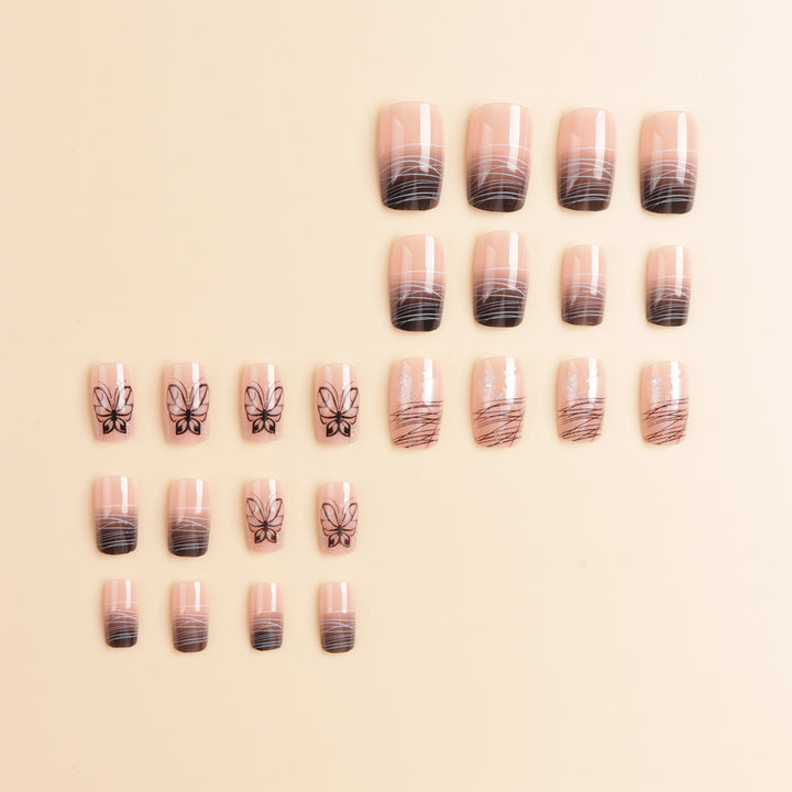 Elegante Schmetterlings-Themen Druck-Nagelkunst Karnz