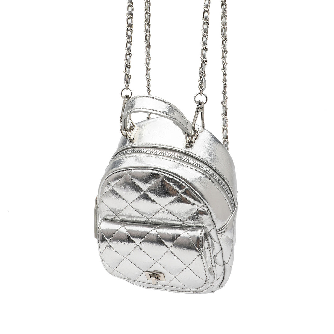 Gestepptes Metallic Mini-Rucksack Karnz
