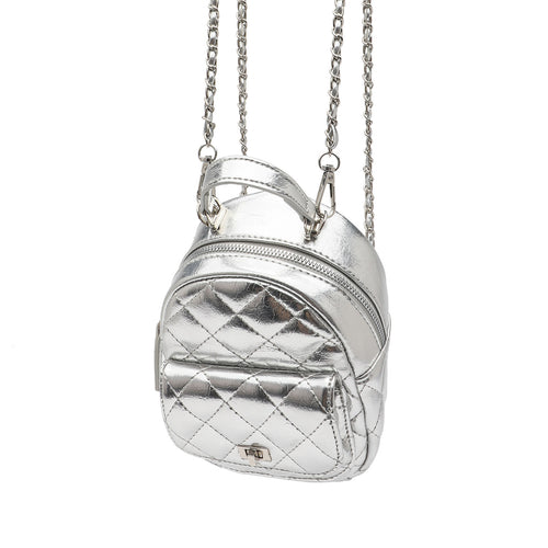 Gestepptes Metallic Mini-Rucksack Karnz