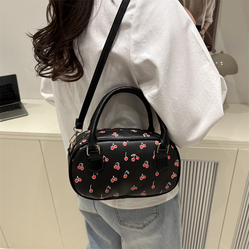 Verspielte Kirschmuster Mini-Handtasche Karnz